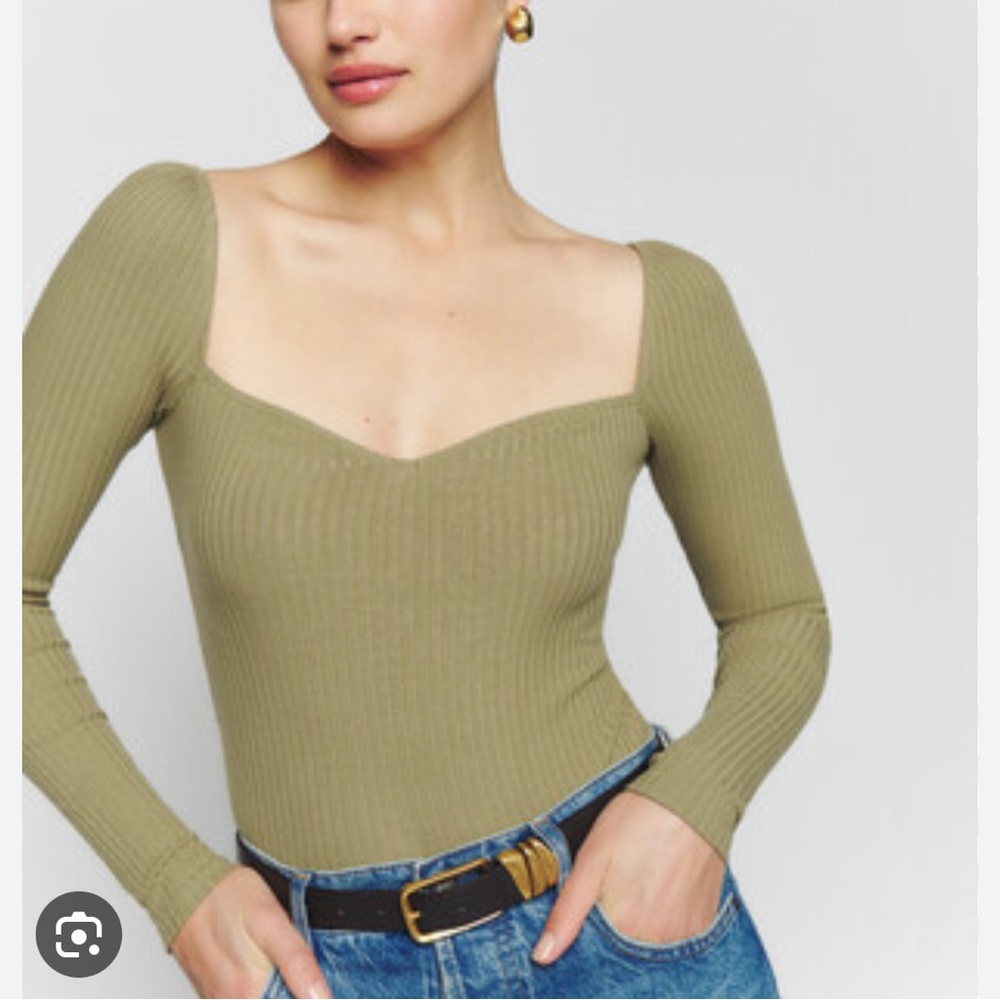 Reformation October Top Size M -Light Green